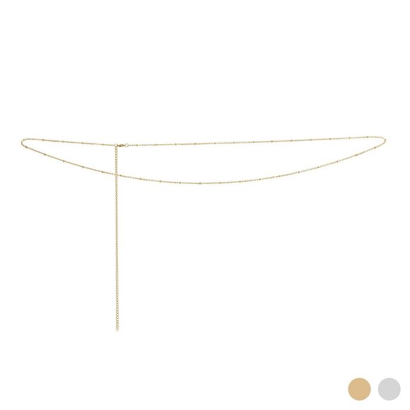 18K Gold PVD Stainless Steel Satellite Adjustable Belly Chain | Non-tarnishing - Picture 1 of 4